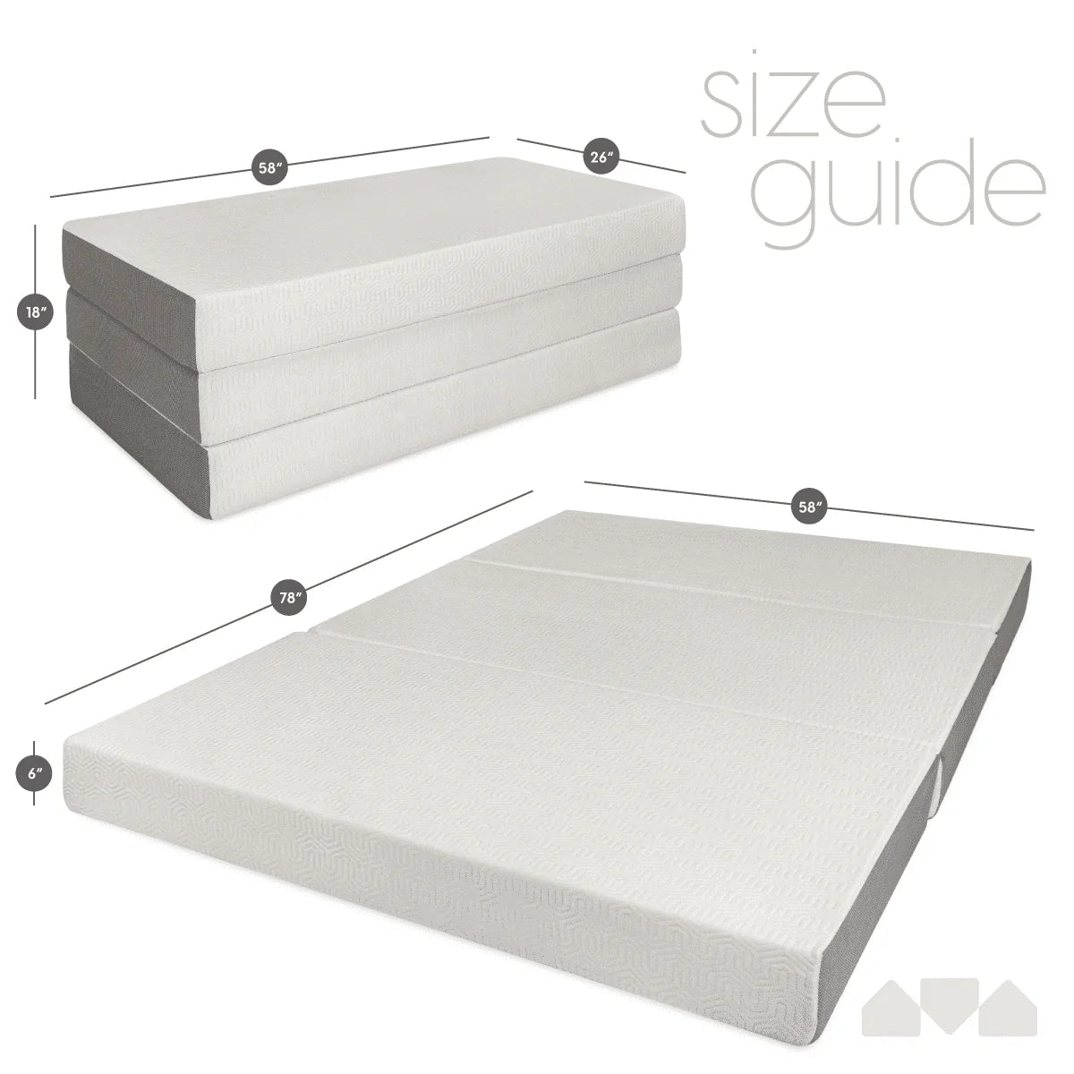 6-Inch Memory Foam Tri Folding Mattress Full Size I969