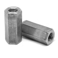 1/2 inch-20 x W5/8 inch x L1 1/4 inch Fine Thread Hex Rod Coupling Nut Low Carbon Steel Plain Finish Pk 100 B656
