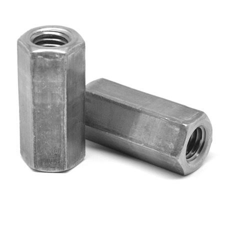 1/2 inch-20 x W5/8 inch x L1 1/4 inch Fine Thread Hex Rod Coupling Nut Low Carbon Steel Plain Finish Pk 100 B656
