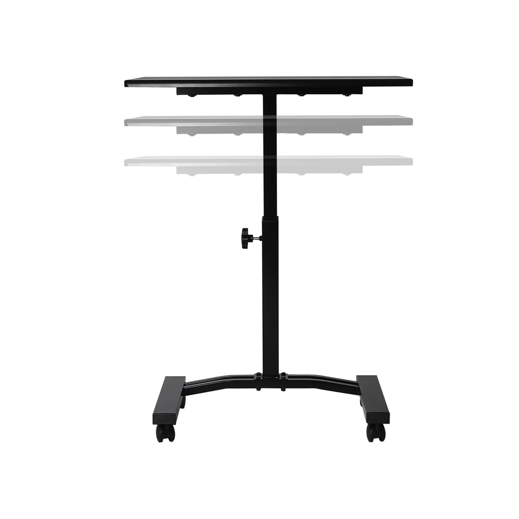 Black Height Adjustable Mobile Laptop Cart Desk with Wheels Y72073