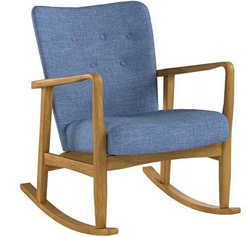 Muted Blue Fabric Rocking Chair J929