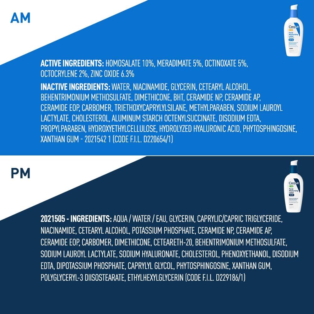 Day & Night Face Lotion Set with SPF 30 and PM Face Moisturizer, Fragrance Free I2002