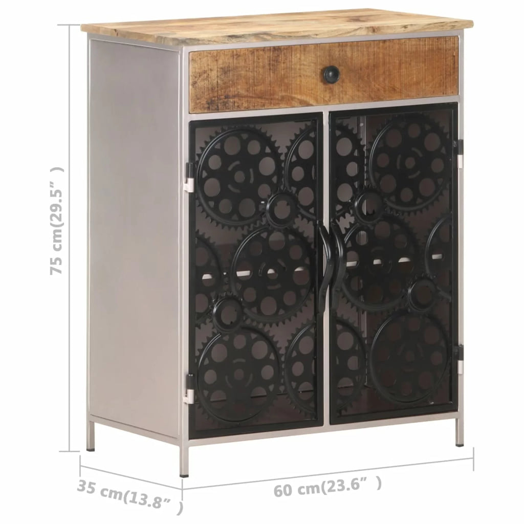 Rough Mango Wood & Iron Sideboard I52134