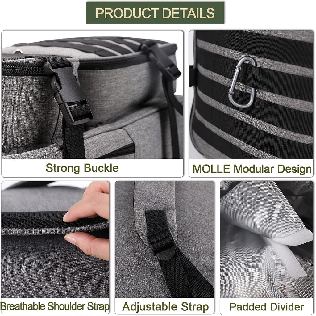 Picnic Backpack Cooler Bag for 2 Person Set with Insulated Compartment, Fleece Blanket, Cutlery Set N422