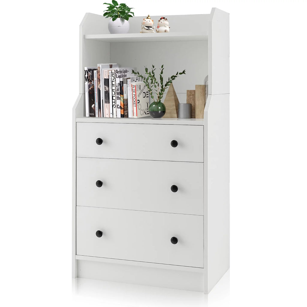 White 3 Drawer Wood Dresser P57496