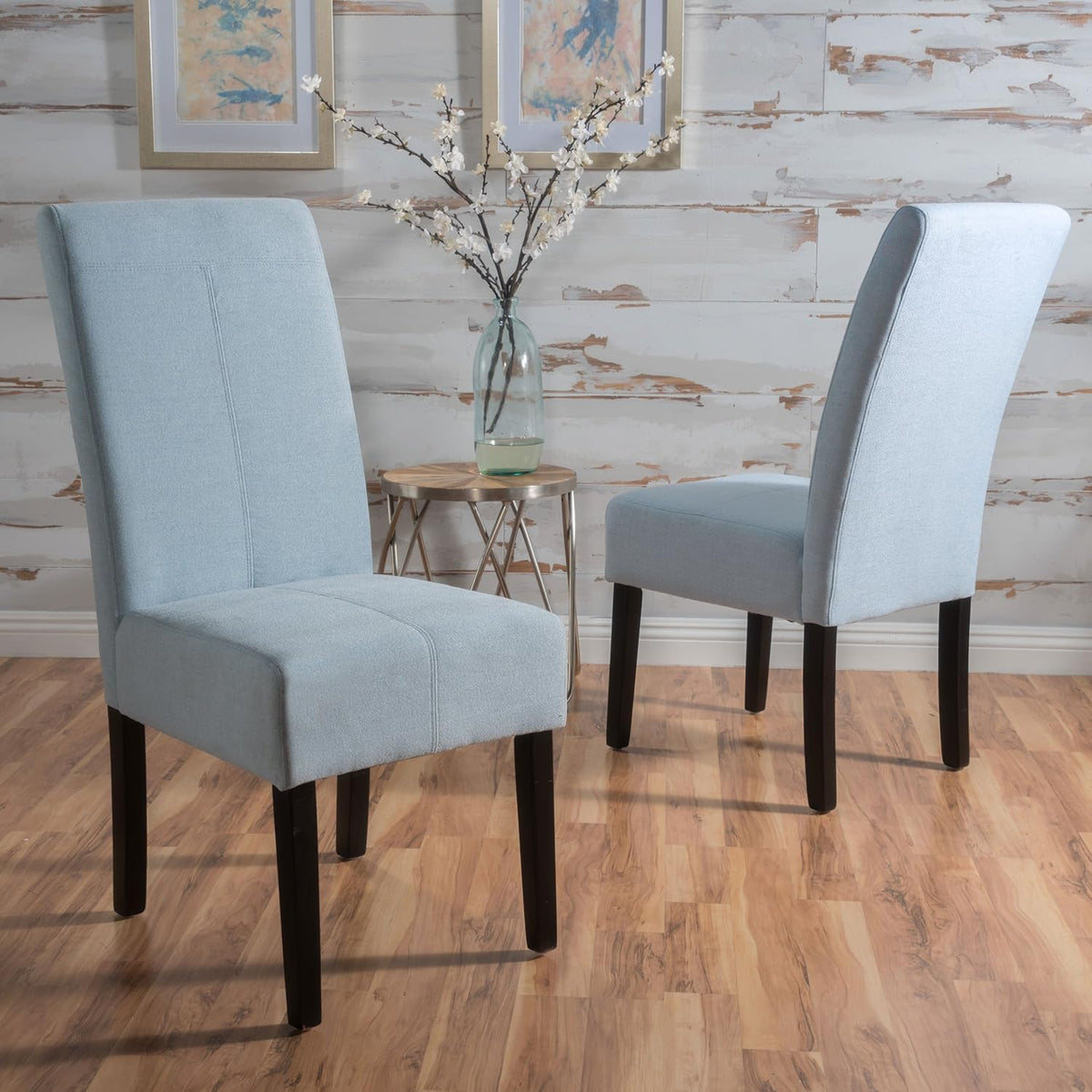 Light Sky Fabric Dining Chairs, 2 Pcs Set Y338905