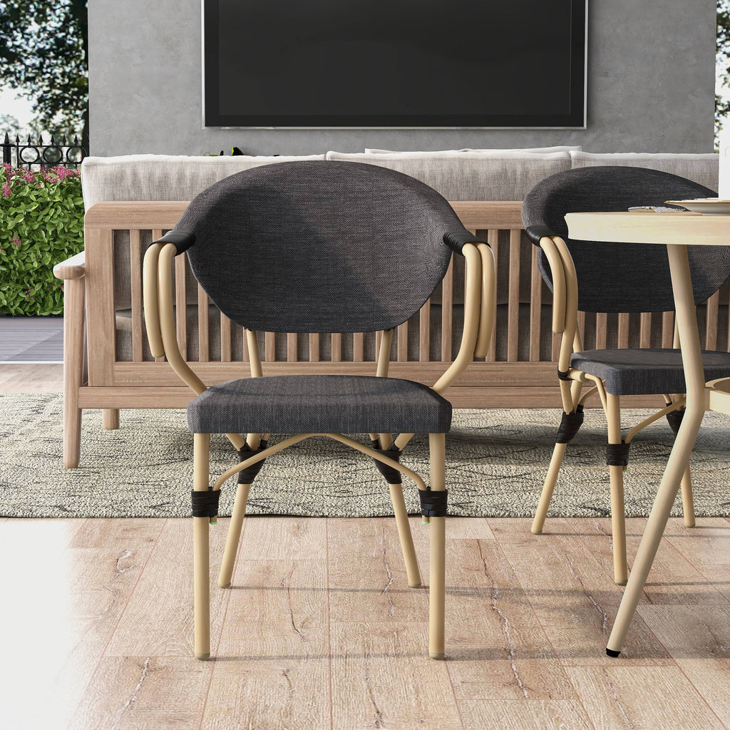 Natural Tone Patio Side Chairs Set of 2 A130009