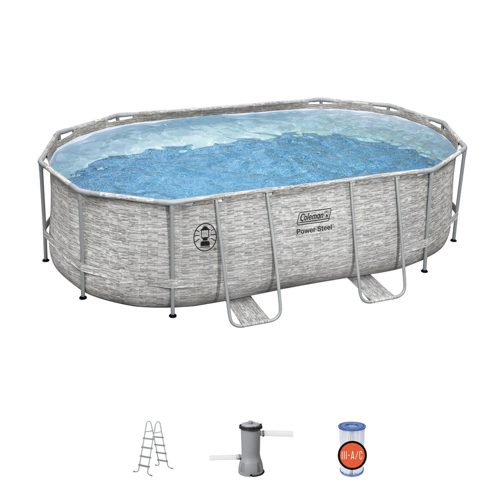 Power Steel Frame Oval Pool Set X616