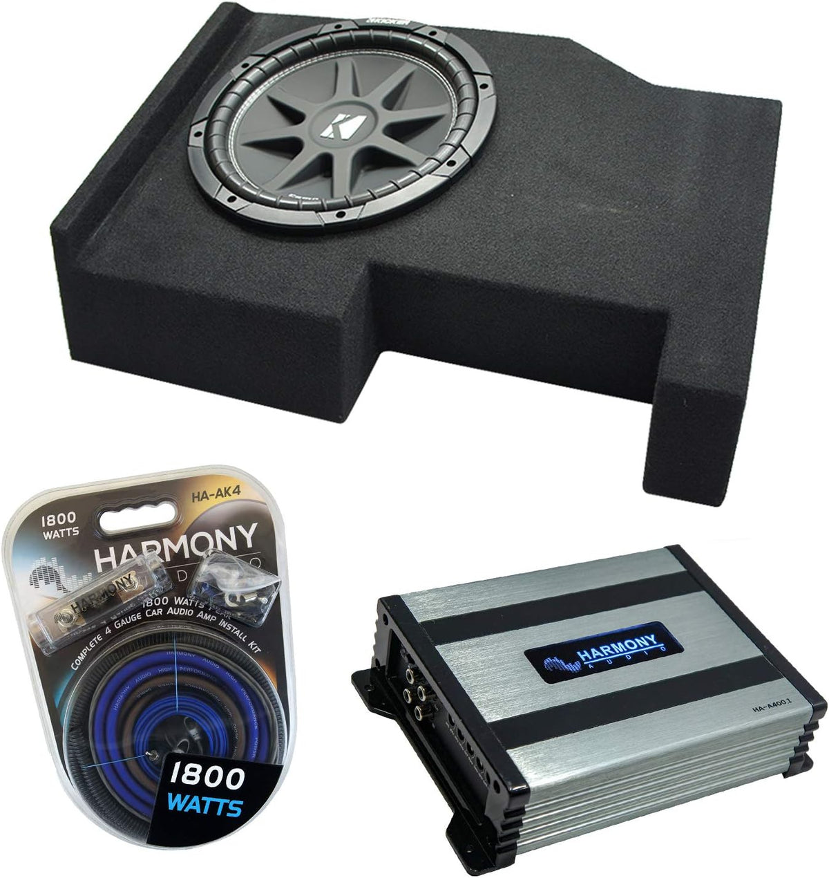 Compatible with 2014 - UP GMC Sierra Crew Cab Single 10 Sub Box Amp A86878