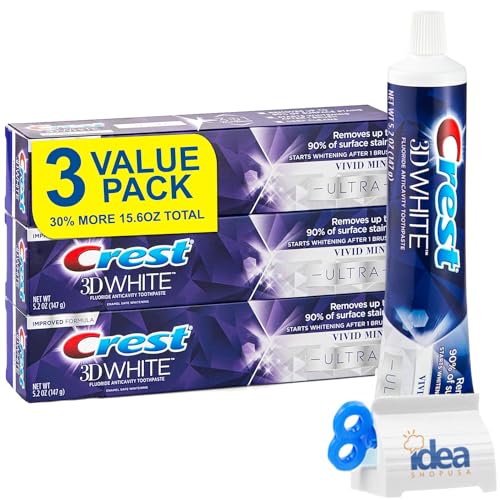 3 Large Tubes 5.2 oz Anticavity Fluoride Whitening Toothpaste G637348