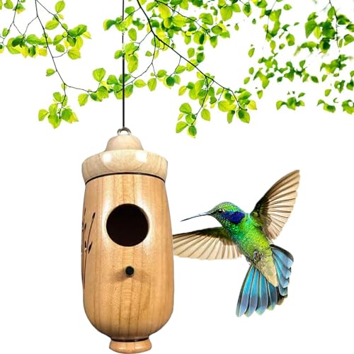 Natural Wooden Hummingbird House U920797
