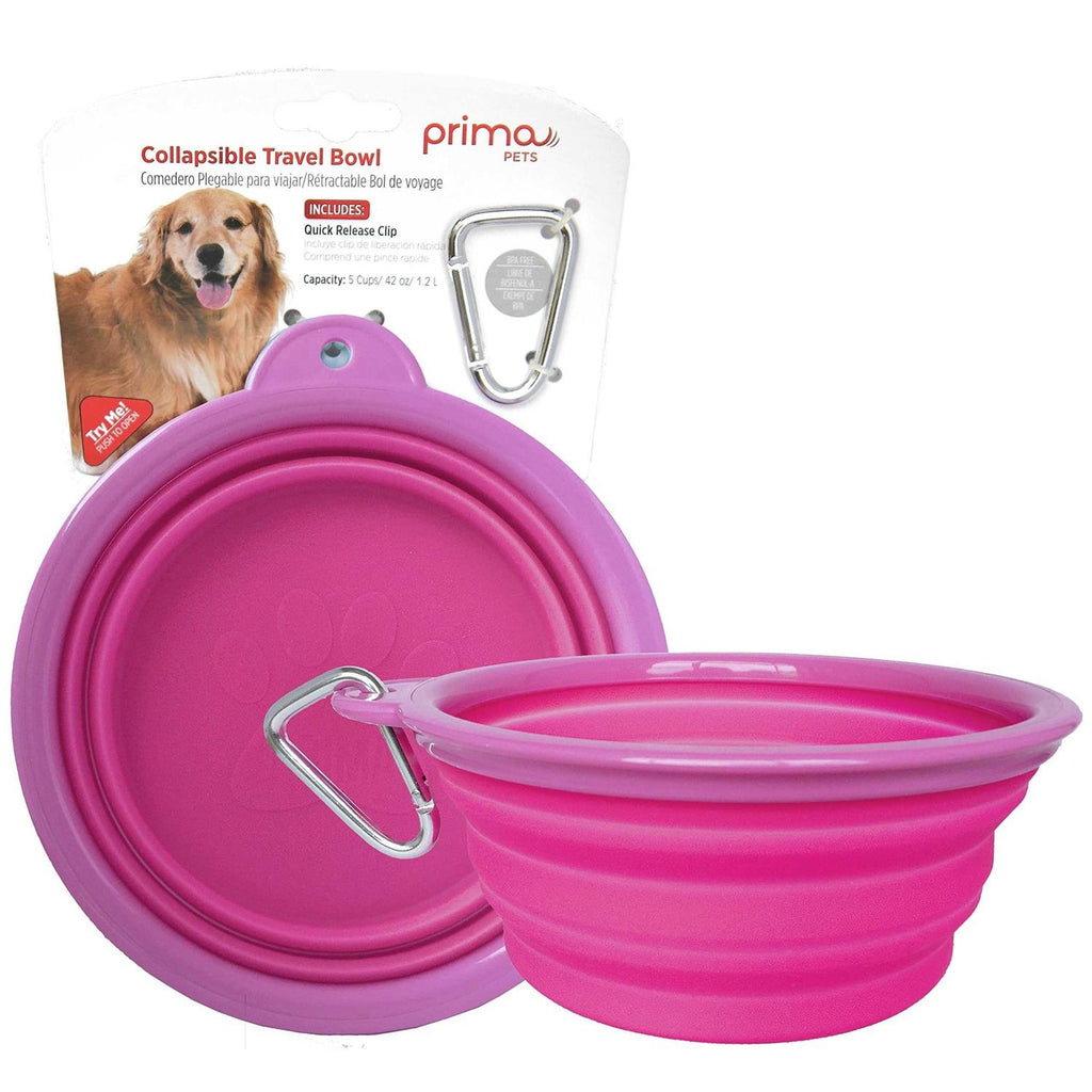 Collapsible Silicone Water Travel Bowl with Clip E273709