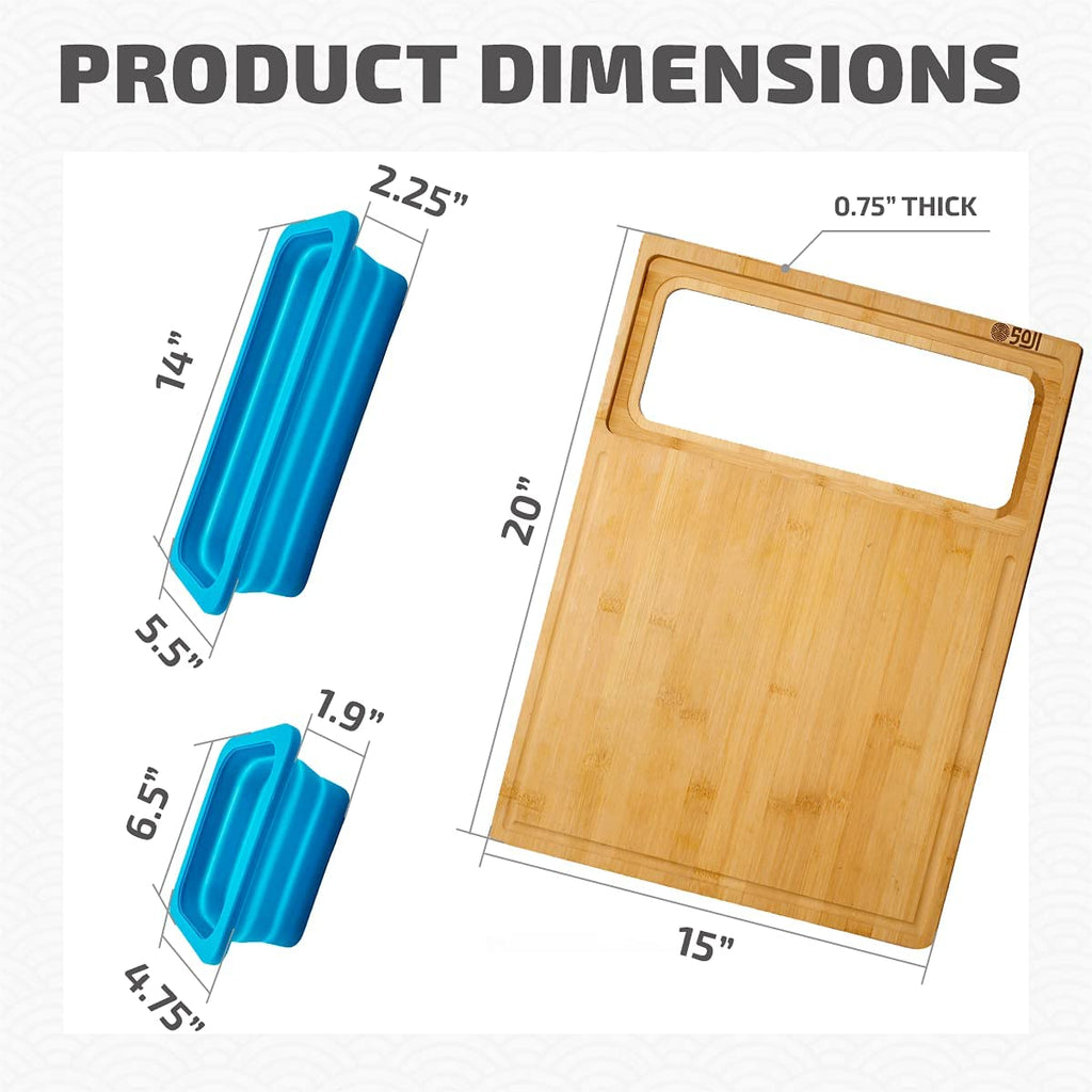 Bamboo Cutting Board With Containers Set Of 9 Over The Sink Chopping Board With Collapsible Strainers Q706