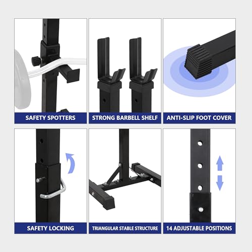 Adjustable Steel Squat Rack Pair 40''-66'' 550lbs U387627