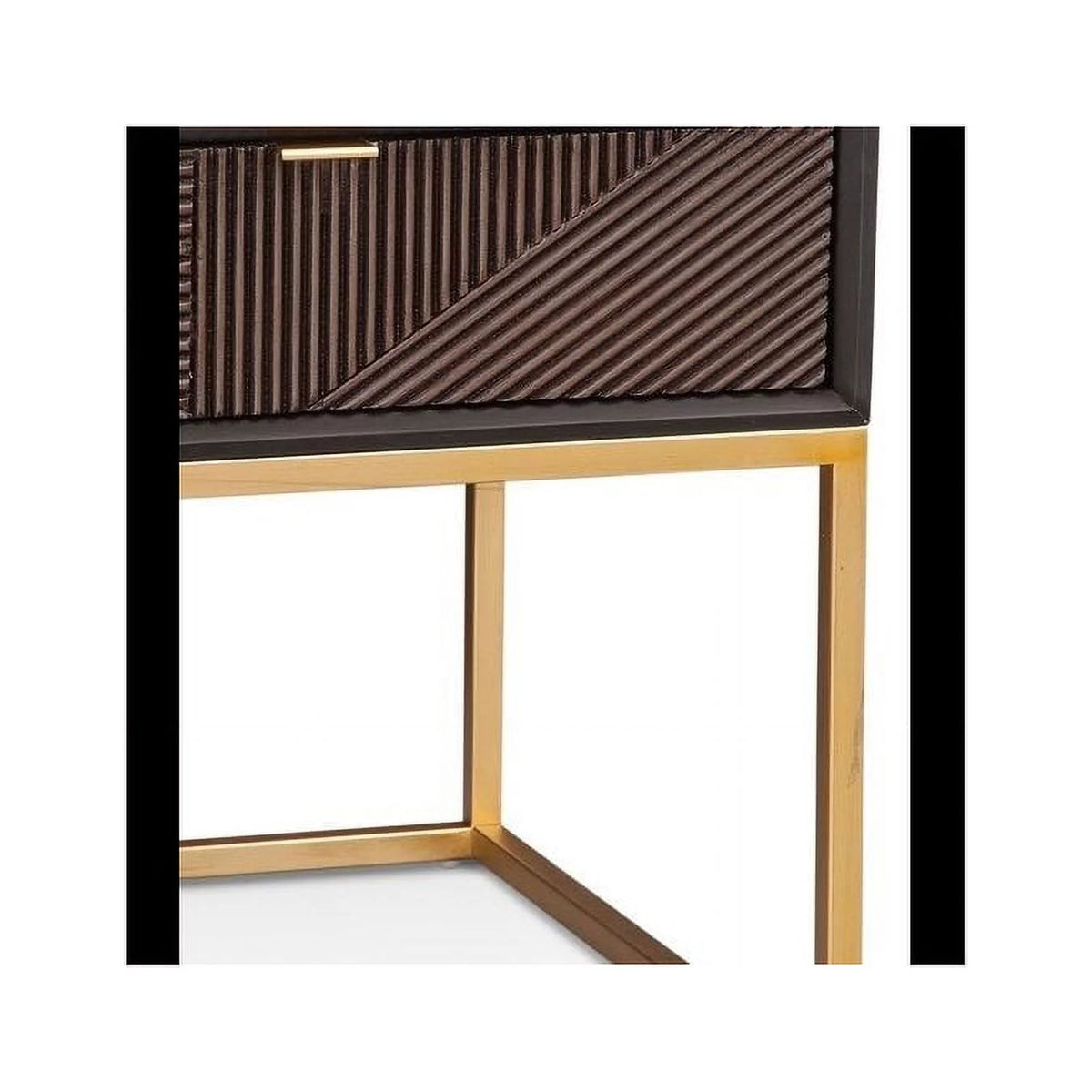 Black Wood and Metal Rectangular End Table E175157