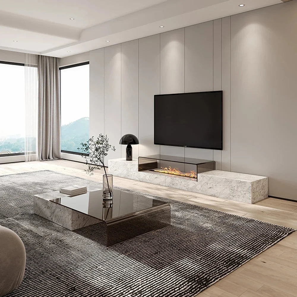 Marble Glass Top TV Stand R8925