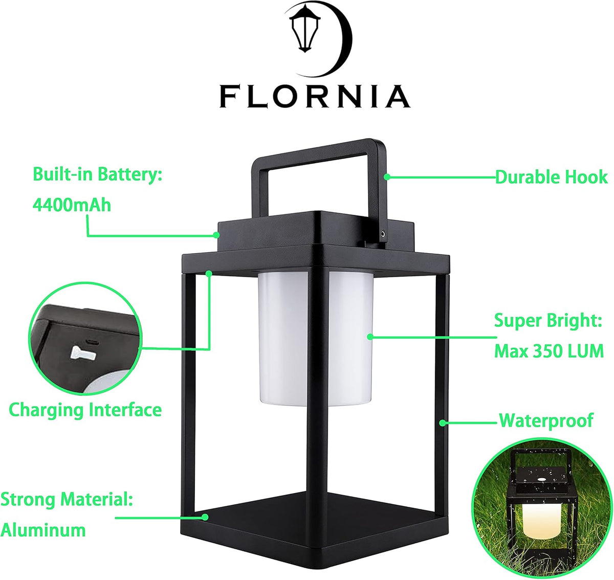 Portable Rechargeable LED Metal Waterproof Table Lamp R22571
