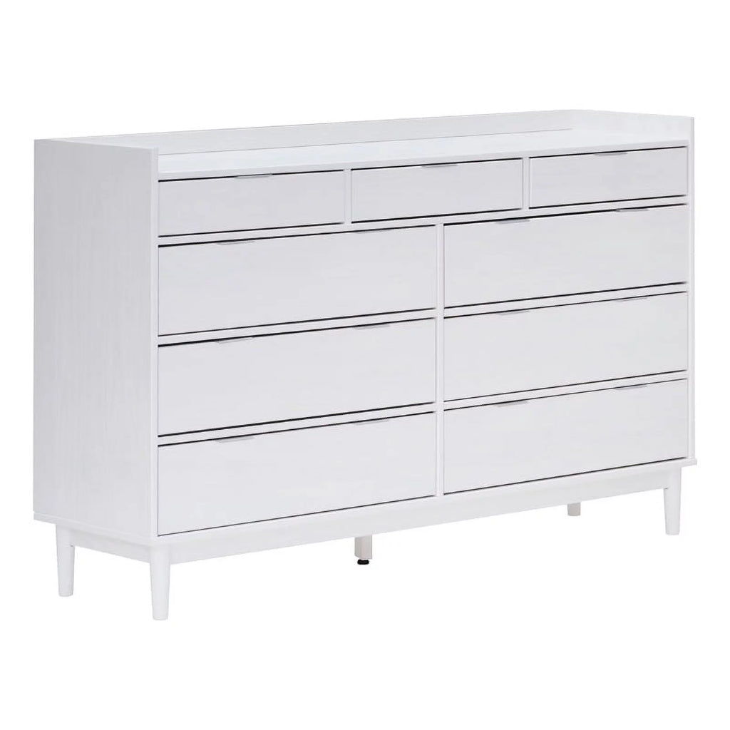 White 9 Drawer Solid Wood Dresser T683849