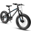 20 inch Black Fat Tire Bike with Disc Brakes 7 Speed L96229
