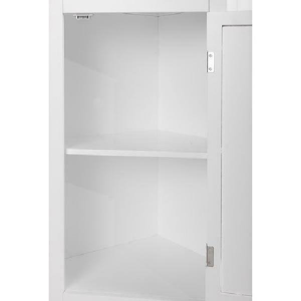 White Corner Bathroom Floor Cabinet J42687