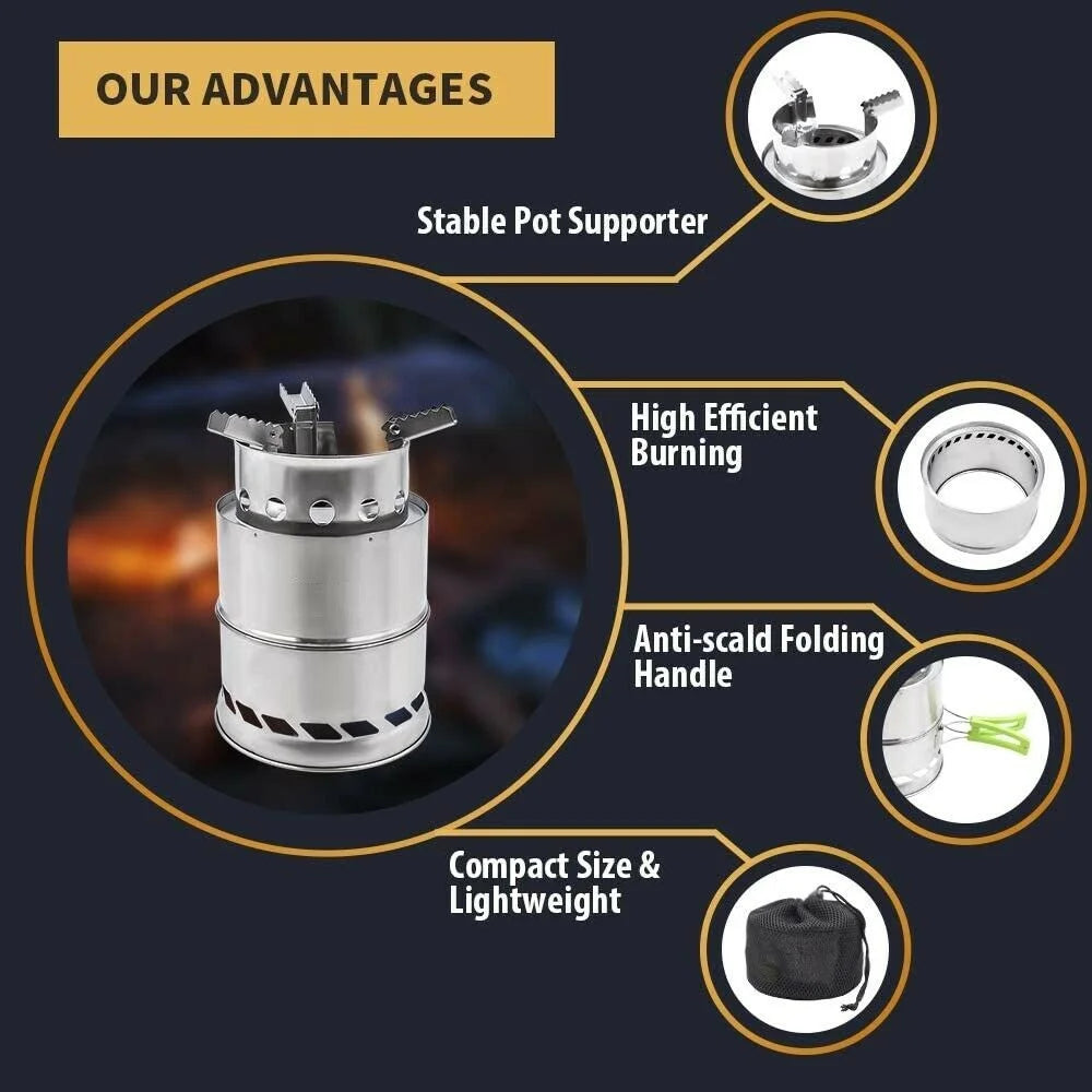 Portable Folding Wood Burning Camping Stove W314381