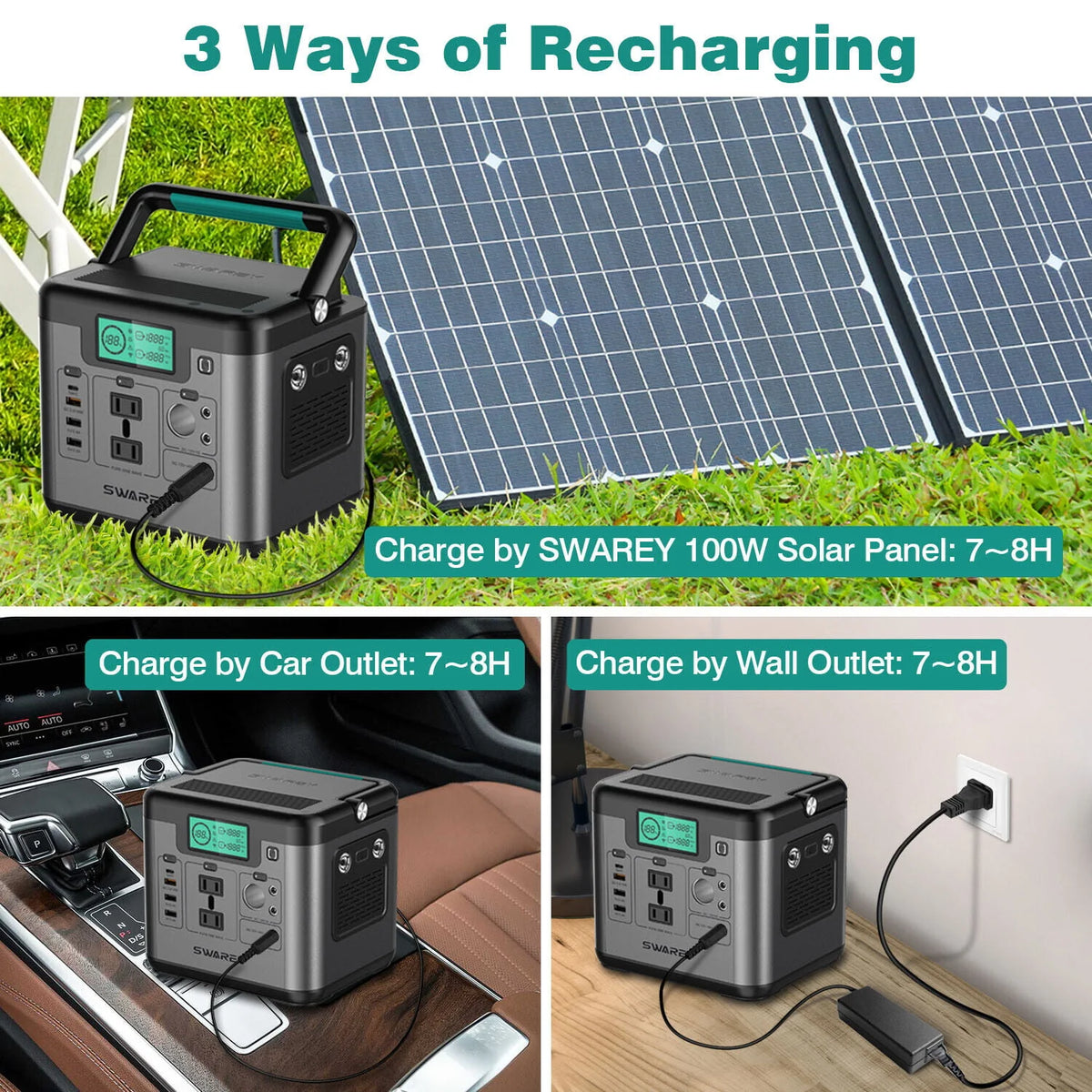 518Wh Solar Generator Power Station with 100W Solar Panel O520839
