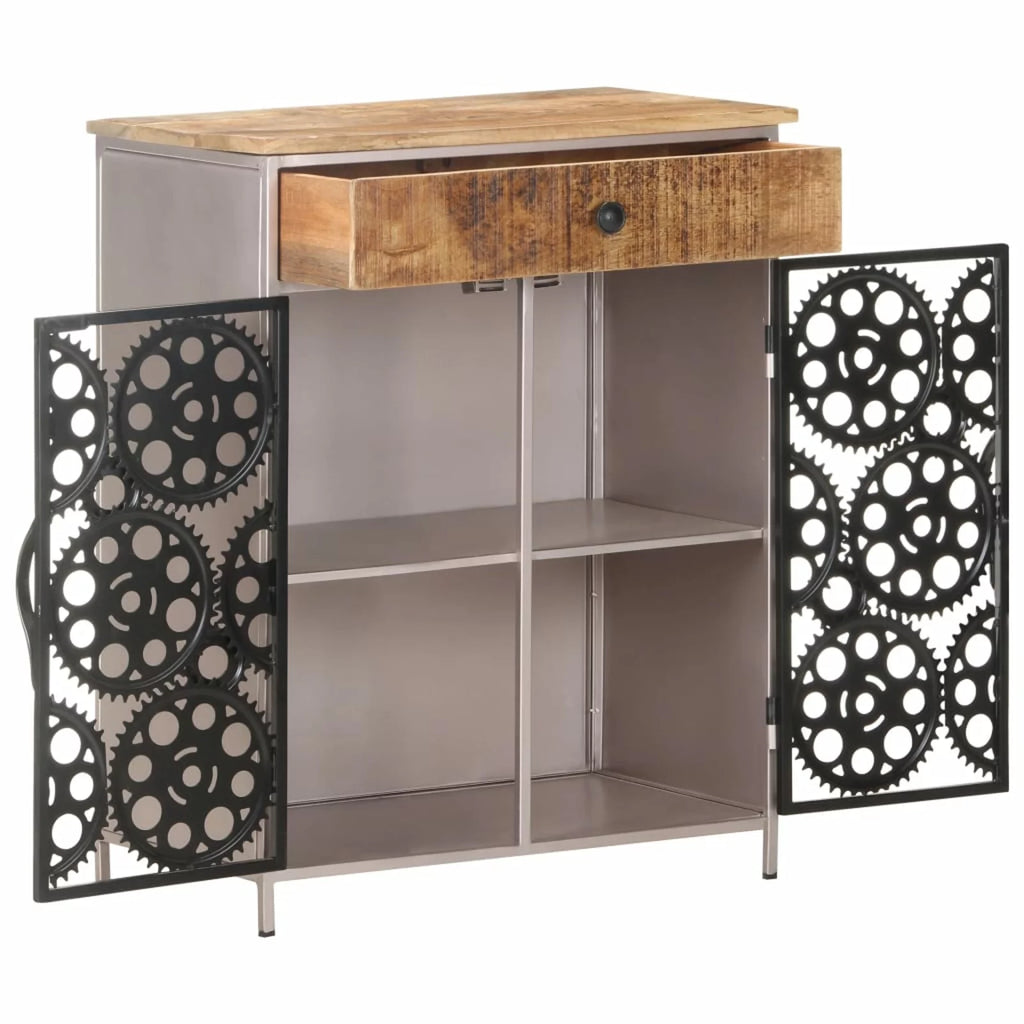 Rough Mango Wood & Iron Sideboard I52134