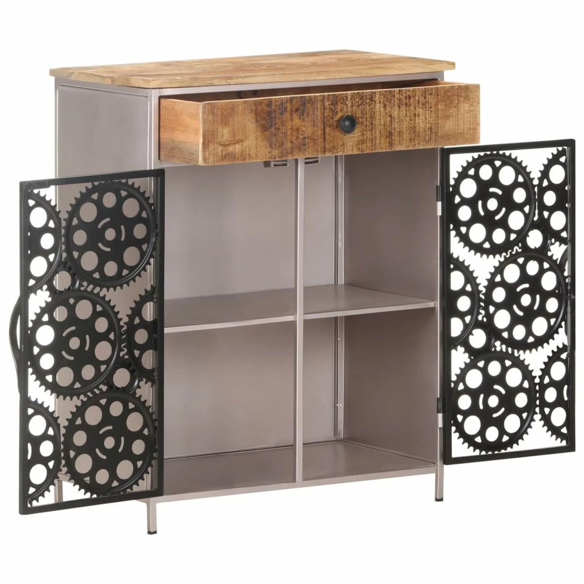 Rough Mango Wood & Iron Sideboard I52134