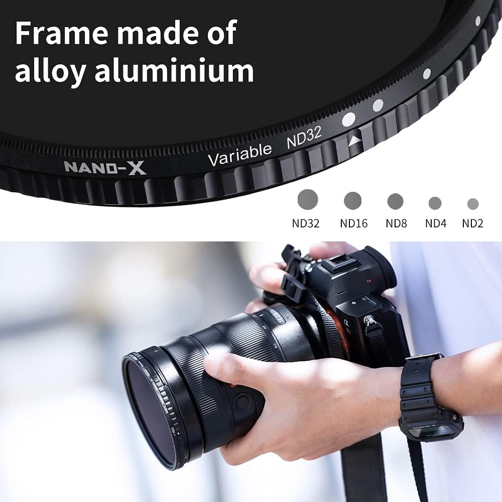 72mm Variable ND Lens Filter & Filter Cap Kit (2 Pcs) B326