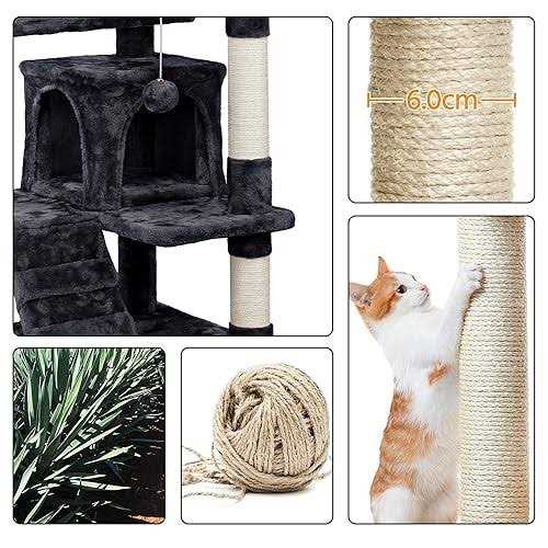 54in Cat Tree Tower Condo Scratch Post H673212