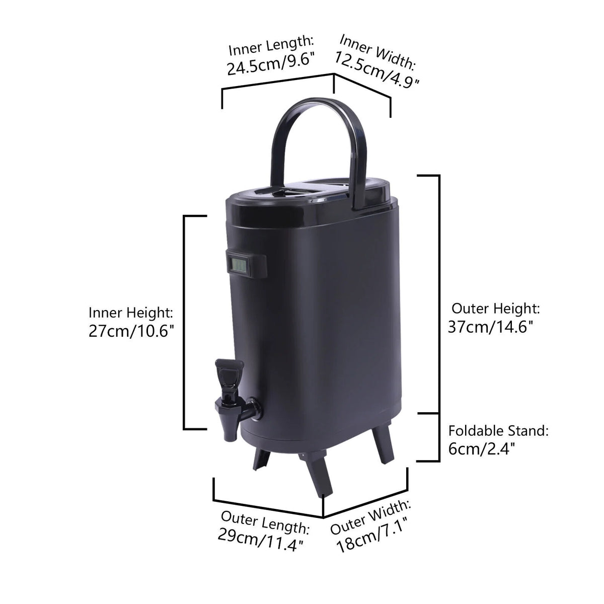 10L Insulated Stainless Beverage Dispenser with Thermometer Z5698