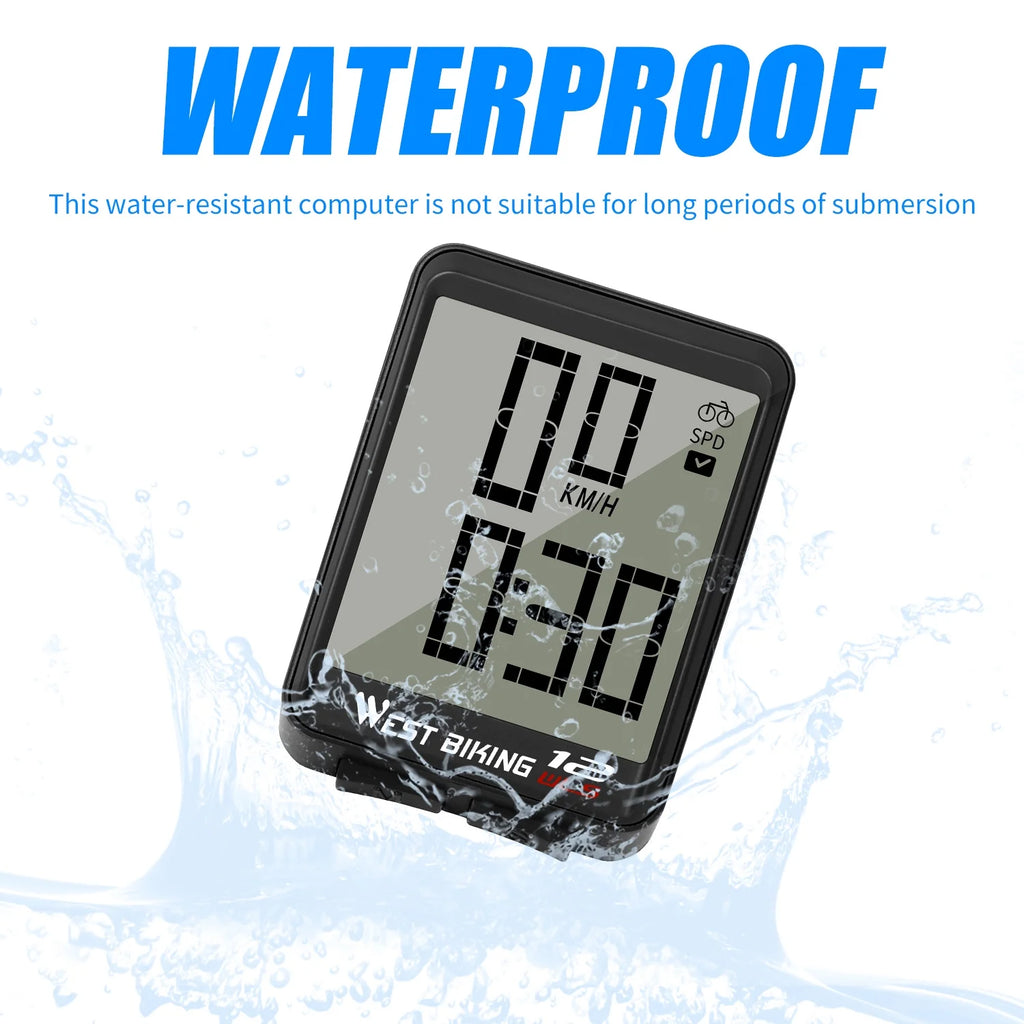Black Wireless Bicycle Speedometer Y56250