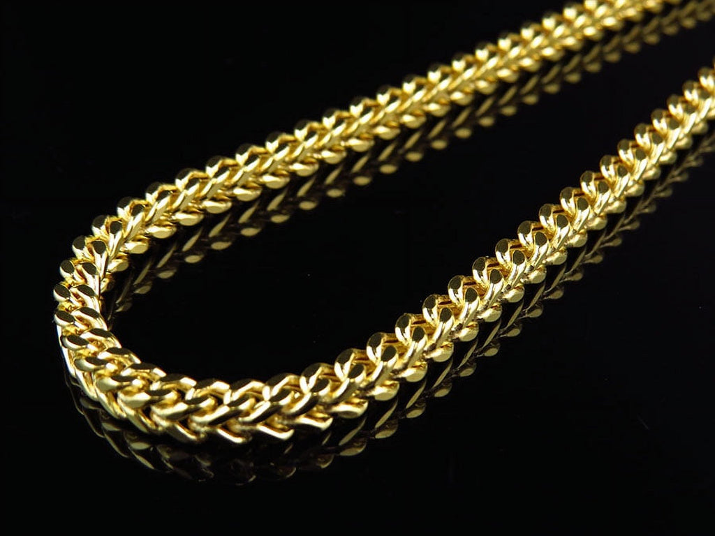 10k Yellow Gold Franco Box Cuban Chain Necklace 3.5 MM 24-40 Inch E989