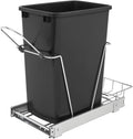 White Chrome Wire Pullout Trash Can C1608