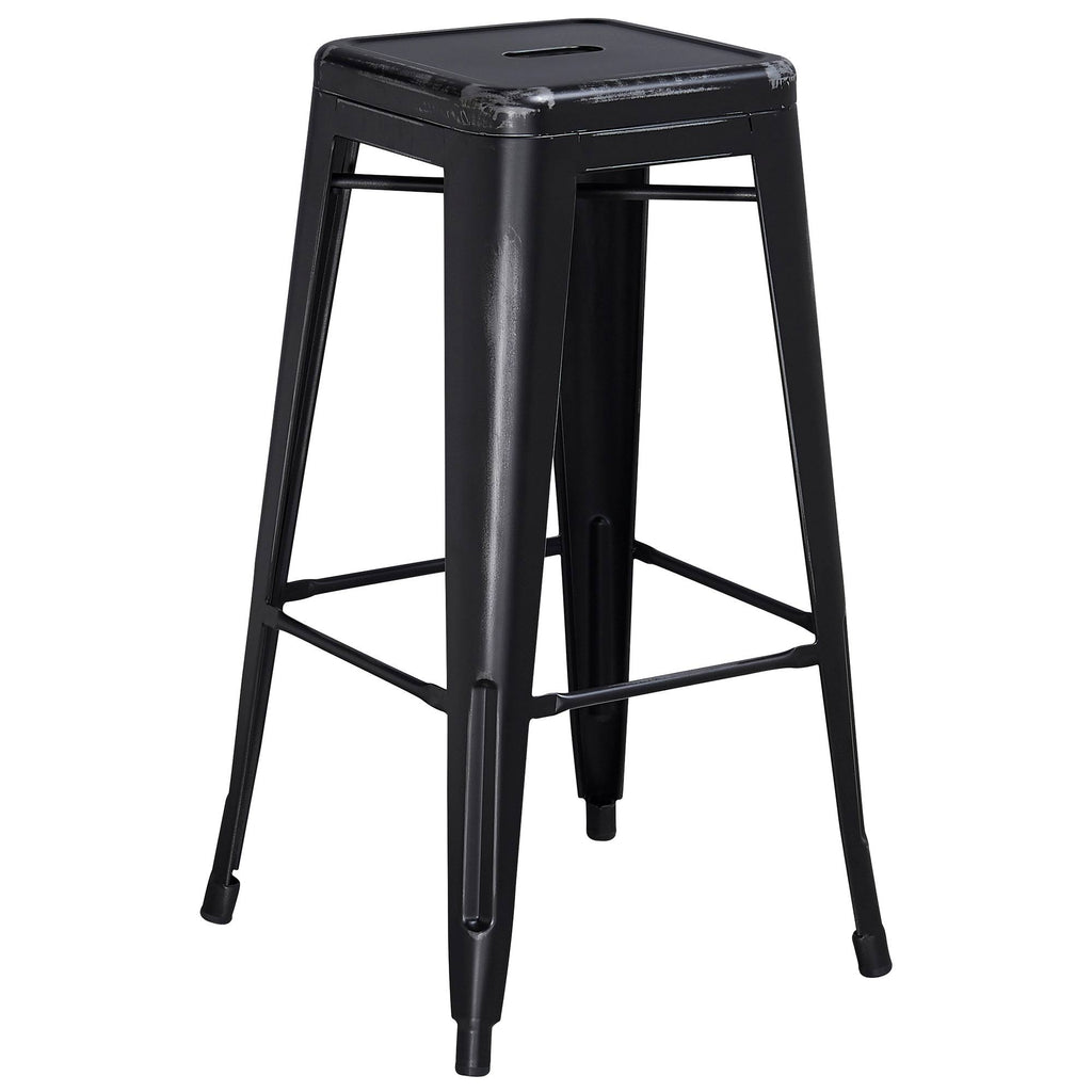 Walnut Bentwood Adjustable Height Barstool with Curved Black Vinyl Seat U8412
