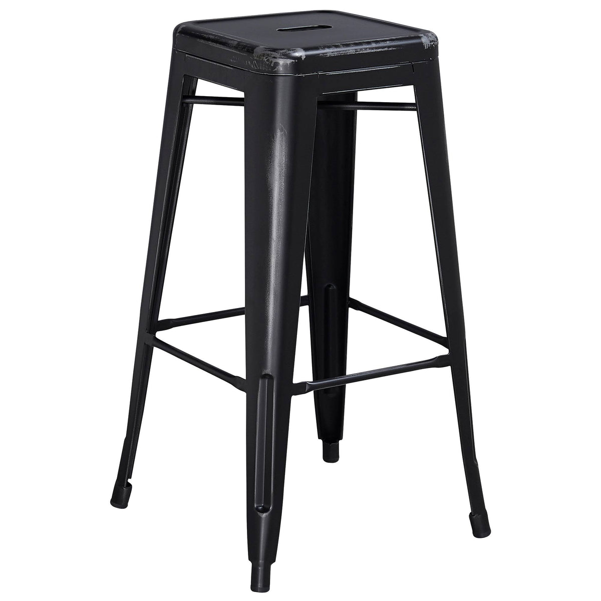 Walnut Bentwood Adjustable Height Barstool with Curved Black Vinyl Seat U8412