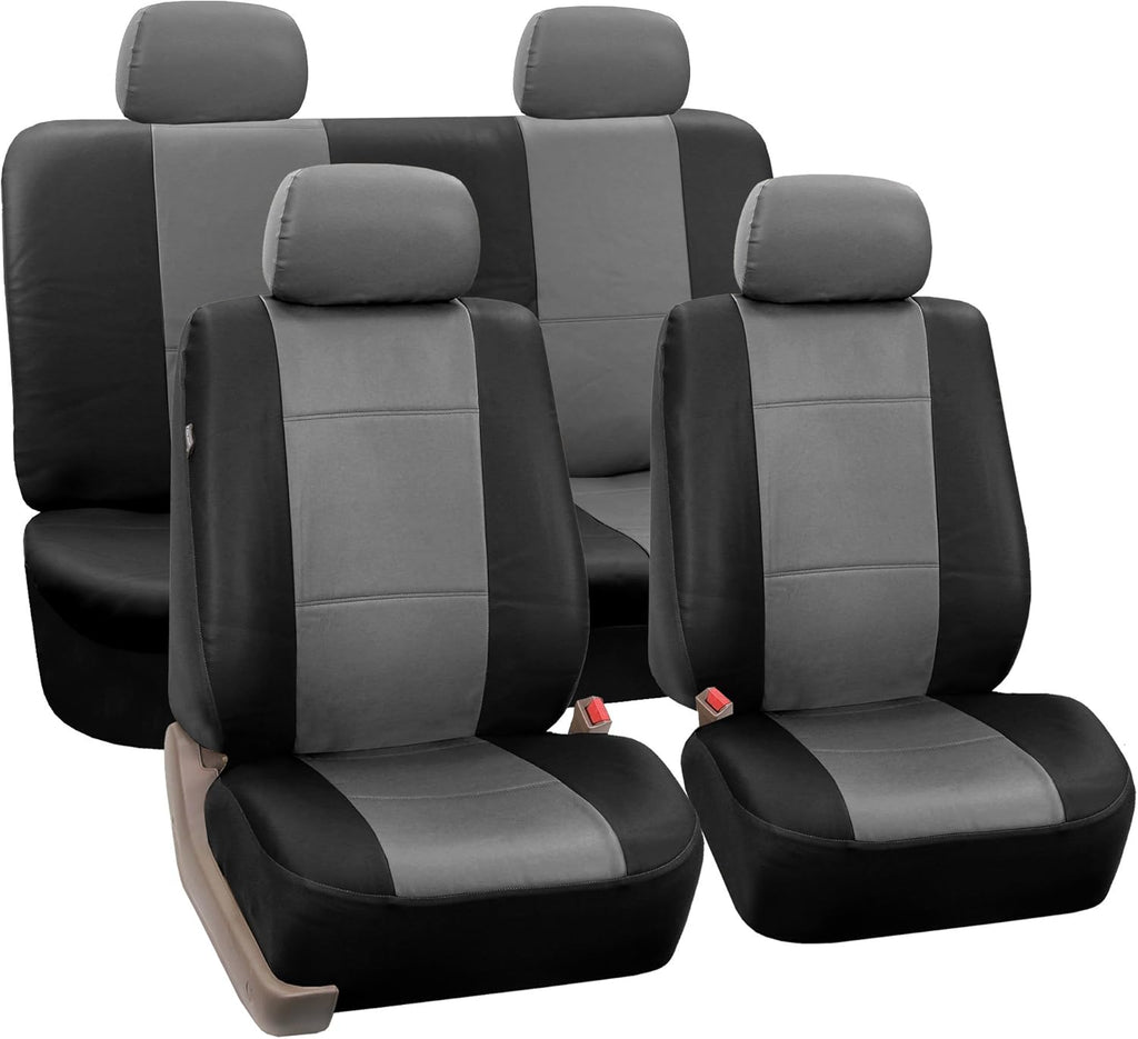 Tan PU Leather Car Front Bucket Seat Covers J61224