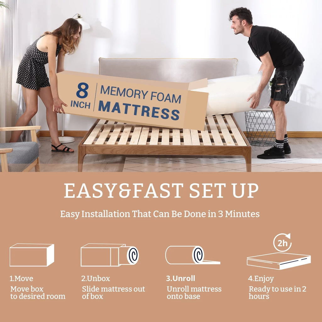 Twin Size Green Tea Gel Memory Foam Mattress P715449