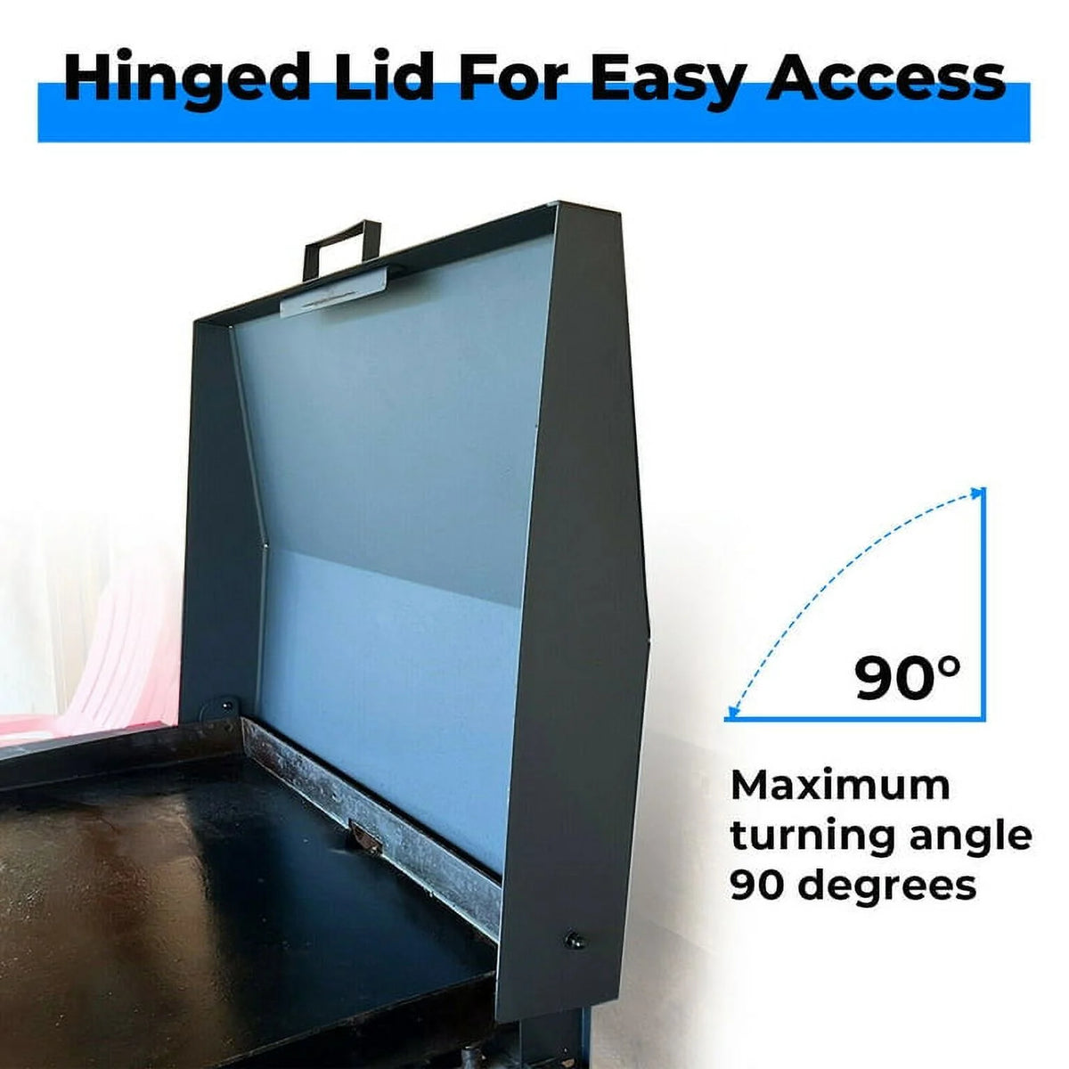 36 in Griddle Hood Lid Black BBQ Hard Cover H856