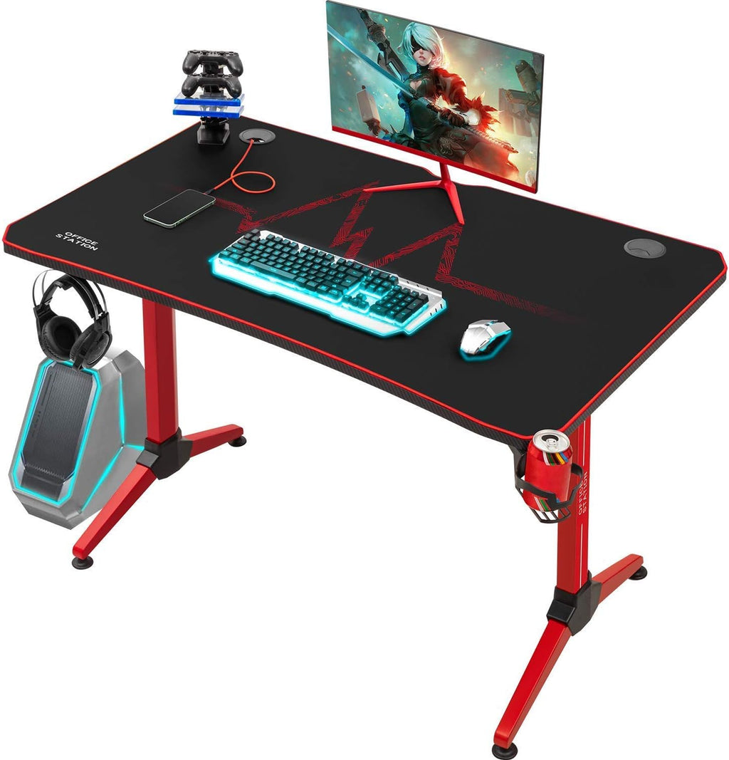 44 Inch Black Gaming Desk with Mouse Pad Z69931