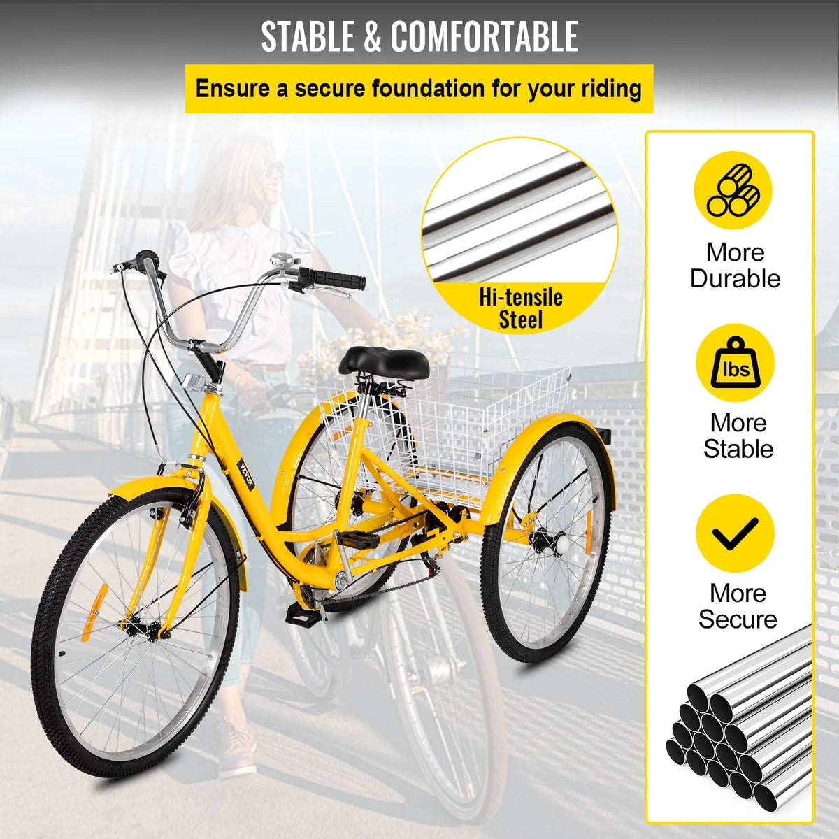 26in 7 Speed Adult Tricycle with Basket N687