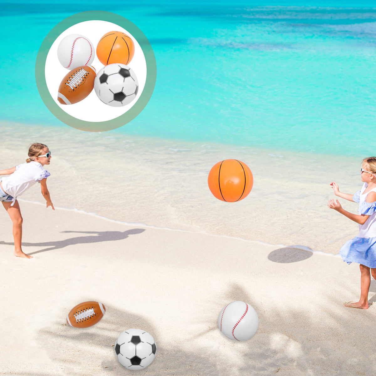 Inflatable Beach Ball Set of 4 R423842