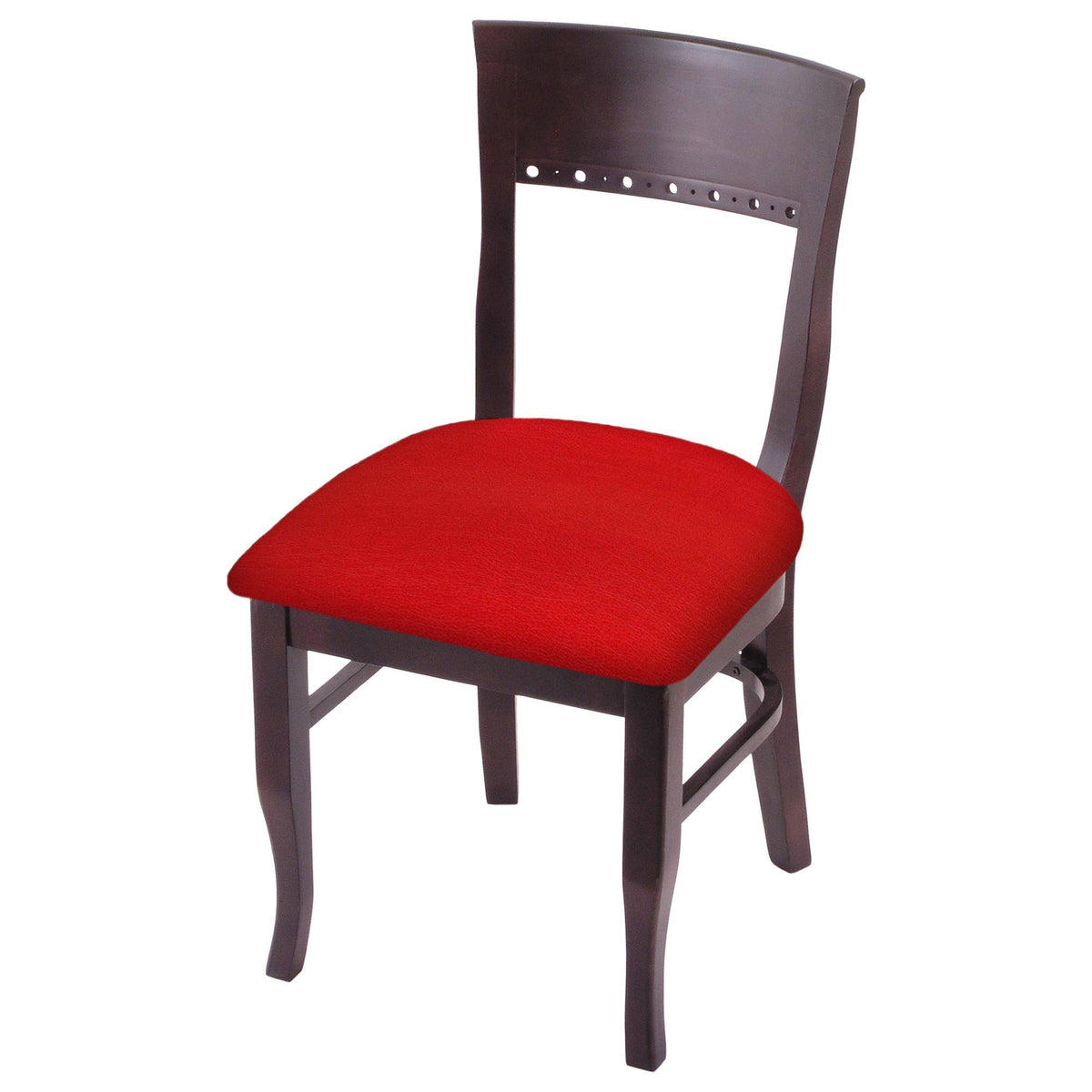 Dark Cherry Finish Chair with Canter Red Seat C423