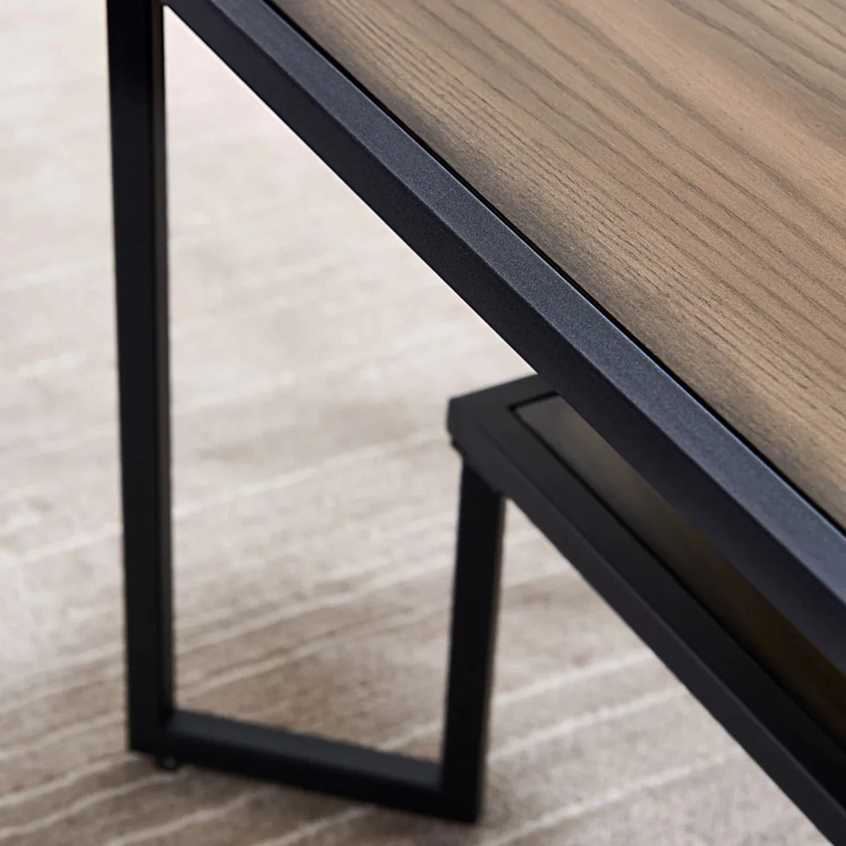 Industrial Square Coffee Table with Metal Frame N691572