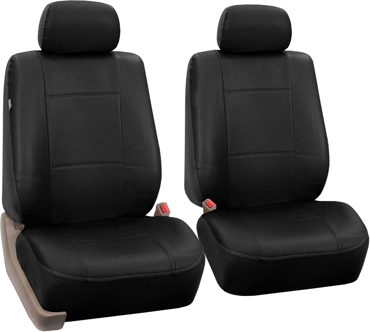 Tan PU Leather Car Front Bucket Seat Covers J61224