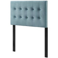 Light Blue Velvet Twin Size Tufted Headboard I457