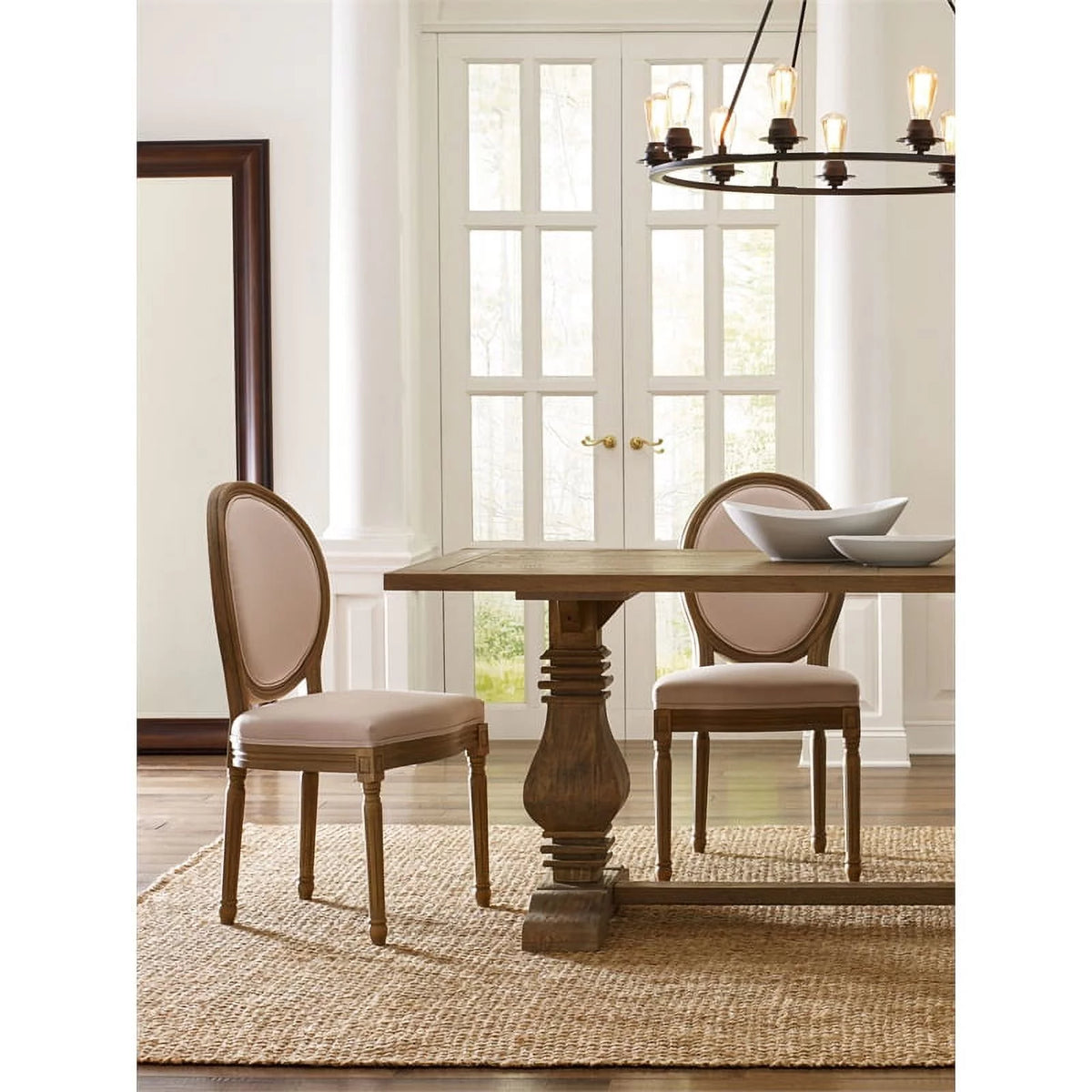 Round Dining Chair Set of 2 Cream W761539