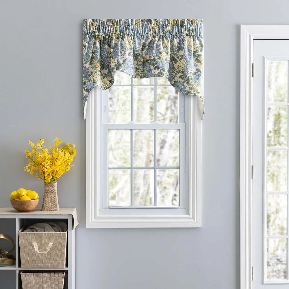 Blue 3" Rod Pocket Lined Window Swag 70"x28" W854902