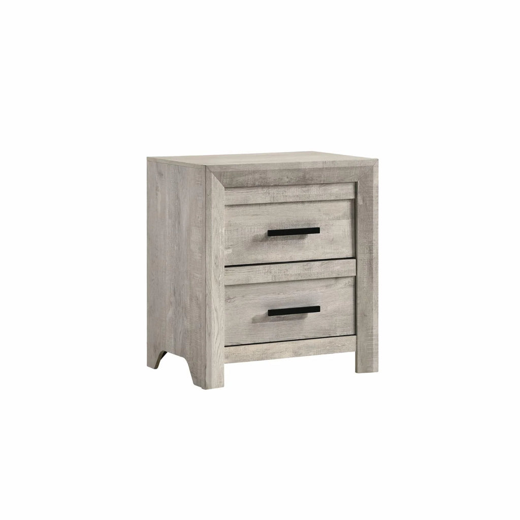 White 2 Drawer Nightstand S923