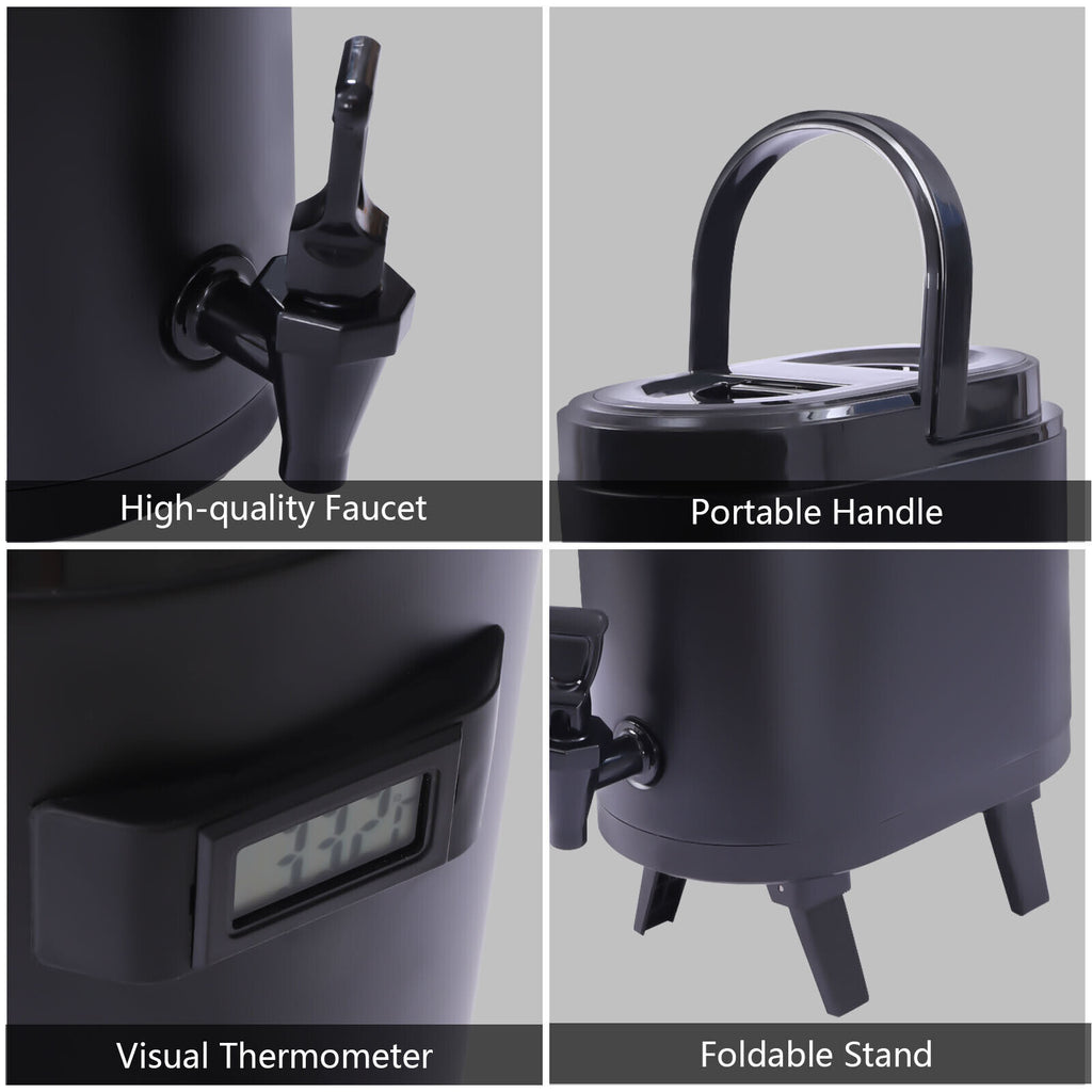 10L Insulated Stainless Beverage Dispenser with Thermometer Z5698